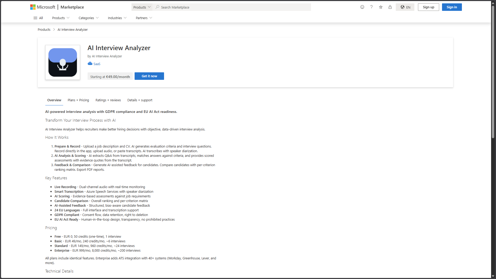 AI Interview Analyzer Is Now Available on Azure Marketplace