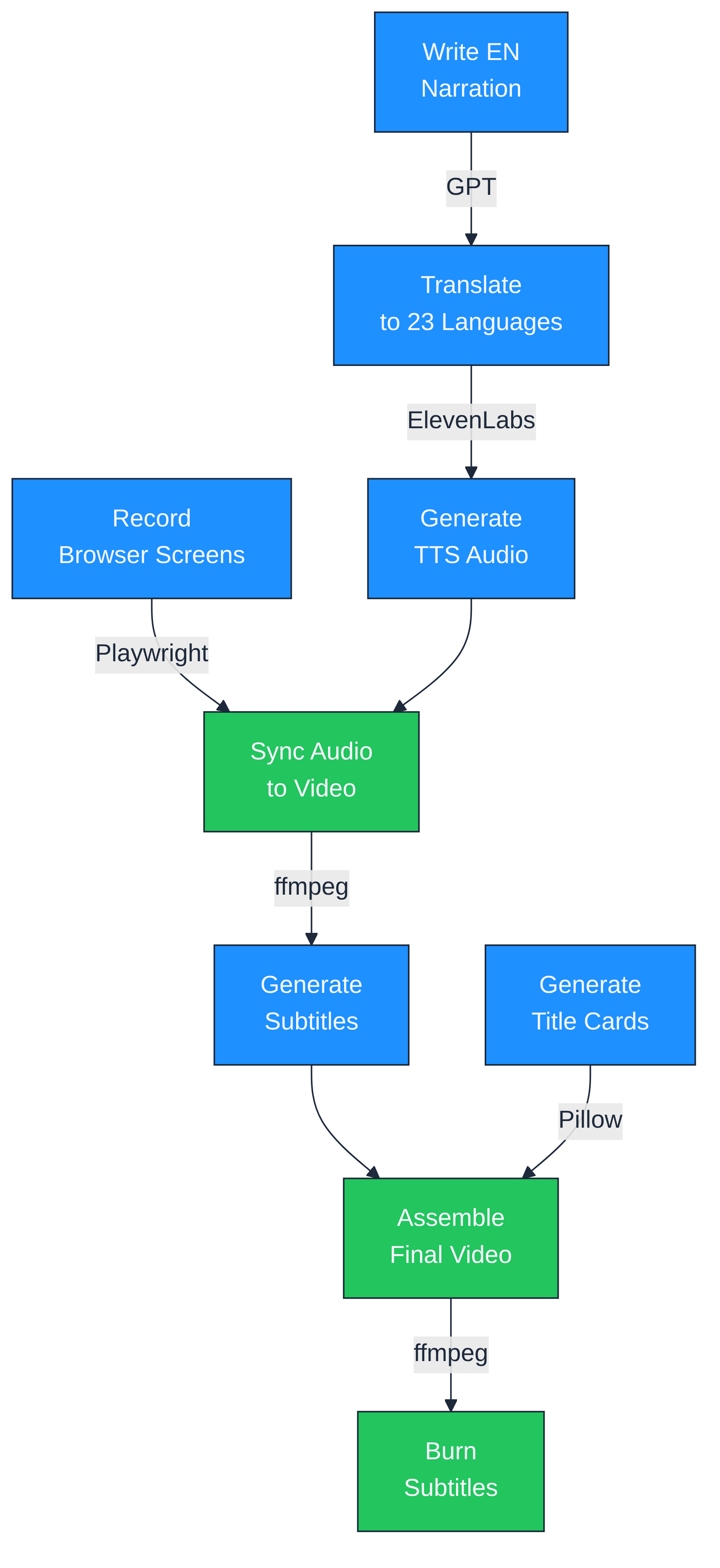 Pipeline overview from recording to final video
